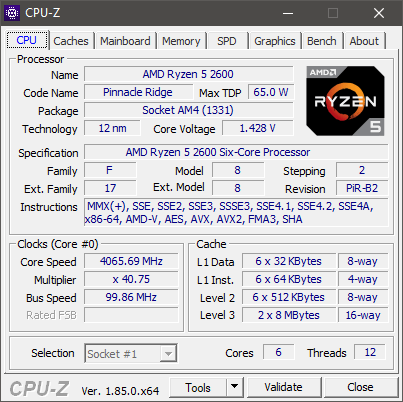 Ryzen 5 2600 CPU-Z kellotettu.png